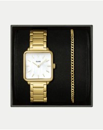 Cluse - La Tetragone Gold Watch & Bracelet Gift Set