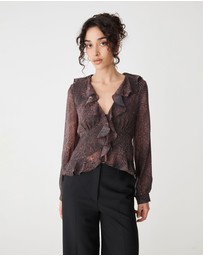 Forcast - Sonia V-Neck Ruffle Top