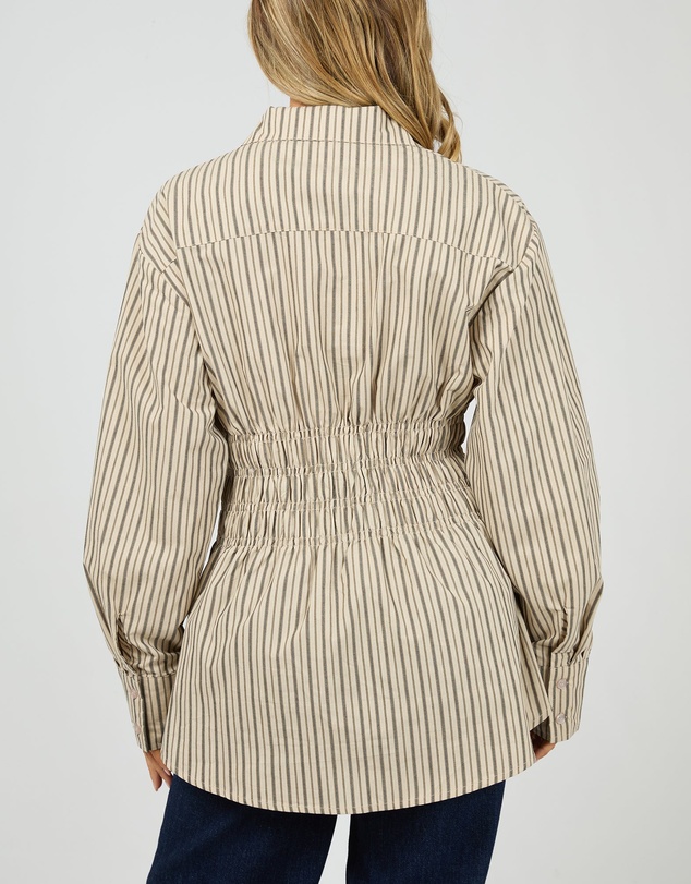 All About Eve - Aae Ruched Stripe Shirt Natural