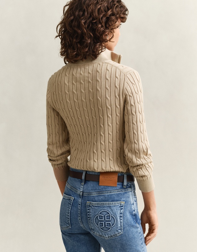 Gant - Stretch Cotton Cable Half Zip Sweater