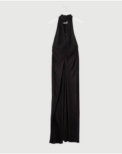 Revibe - Repaired Shona Joy Agnes Halter Neck Maxi Dress - AU 10