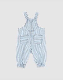 Fox & Finch - Winter Vacay Stripe Denim Overalls