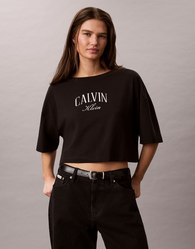Calvin Klein Jeans - Boxy Varsity Logo Cropped Tee