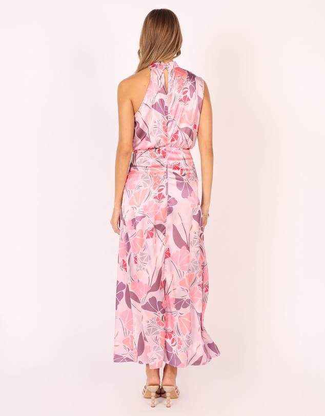 Petal & Pup - Amelia Halterneck Maxi Dress - Pink Floral