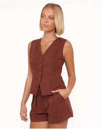 Petal & Pup - Bell Linen Vest - Brown