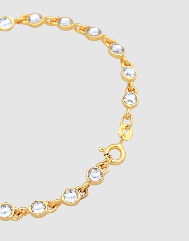 Elli Jewelry - Crystal Tennis Bracelet in Gold-Plated 925 Silver