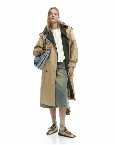 Desigual - Detachable two-tone trench coat