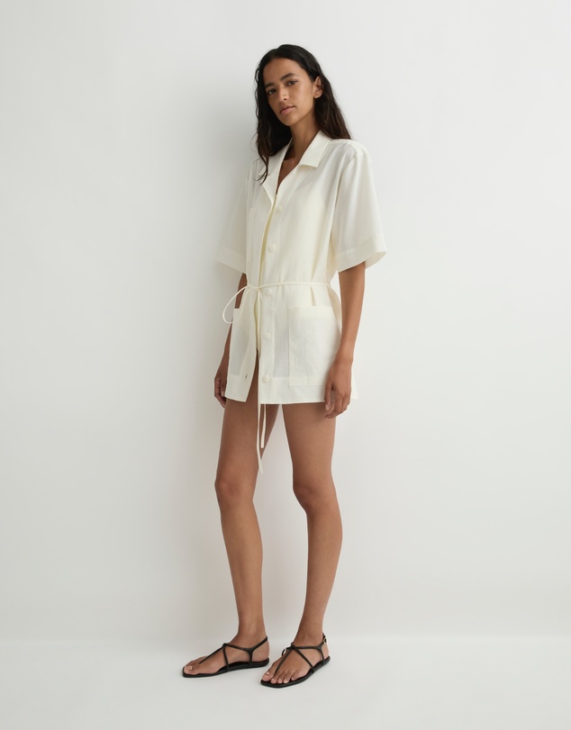 BONDI BORN - Noosa Mini Tee Dress - Natural