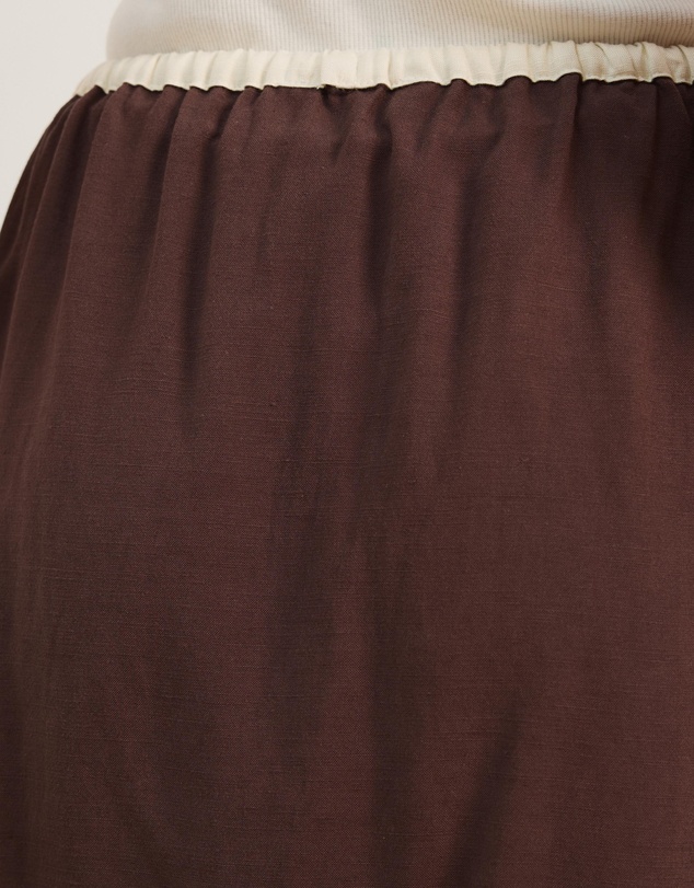 Atmos&Here - Jade Linen Blend Contrast Mini Skirt