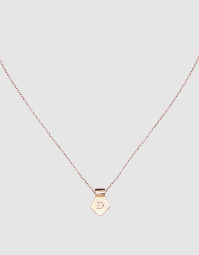 CA Jewellery - Letter D Pendant Necklace Rose Gold