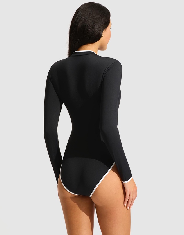 Seafolly - Longsleeve Zip Front One Piece