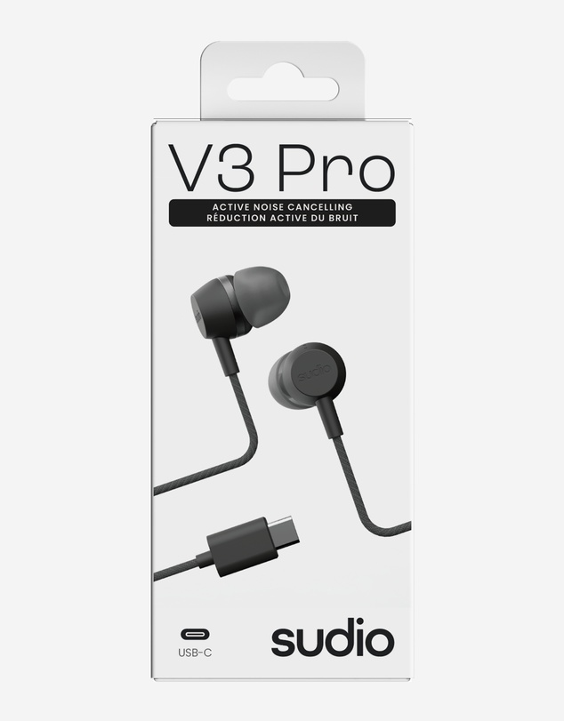 Sudio - V3 Pro - USB-C Tangle-Free Universal Wired Earbuds