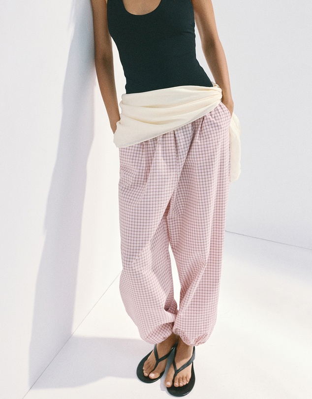 M.N.G - Checked Plaid Baggy Trousers