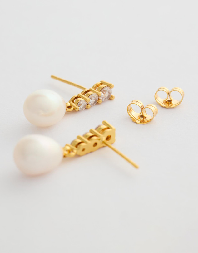 Moira Hughes - The White Label - Amanda Pearl Drop Earrings