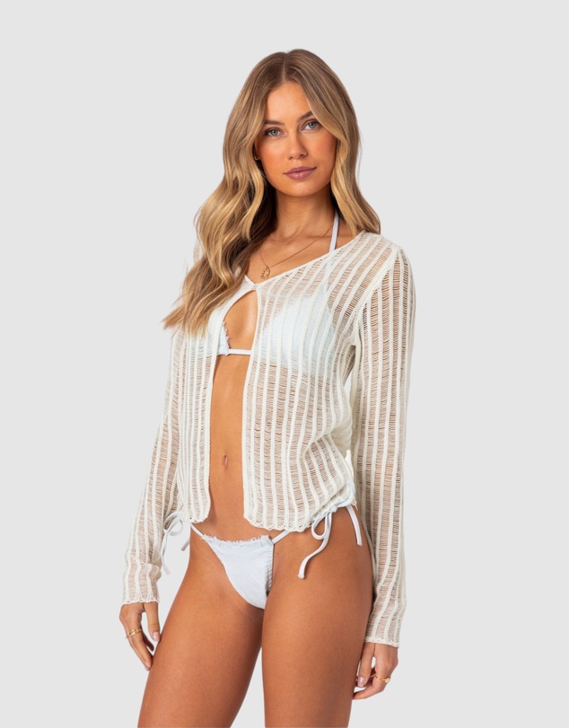 EDIKTED - Cayla Sheer Knit Cardigan