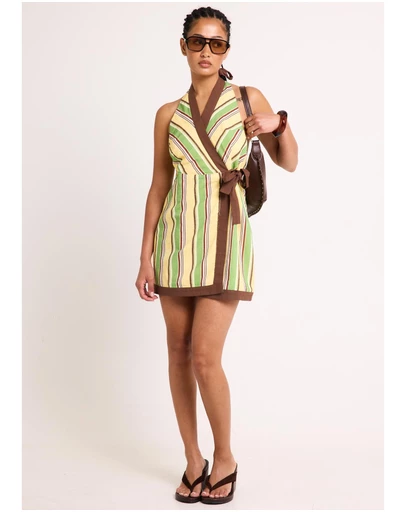 Subtitled - Avalon Halter Wrap Mini Dress