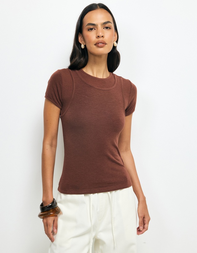 AERE - Double Layer Sheer T-Shirt