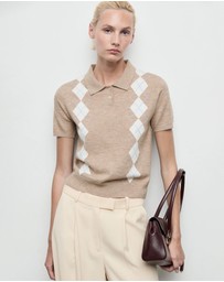 M.N.G - Argyle Polo-Neck Sweater
