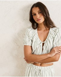 Rhythm - Mallorca Stripe Billow Sleeves Top