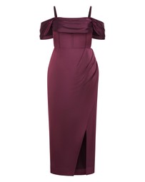 City Chic - Plus size Forbidden Love Maxi Dress - mulberry