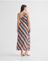 Oxford - Capri Striped One Shoulder Dress