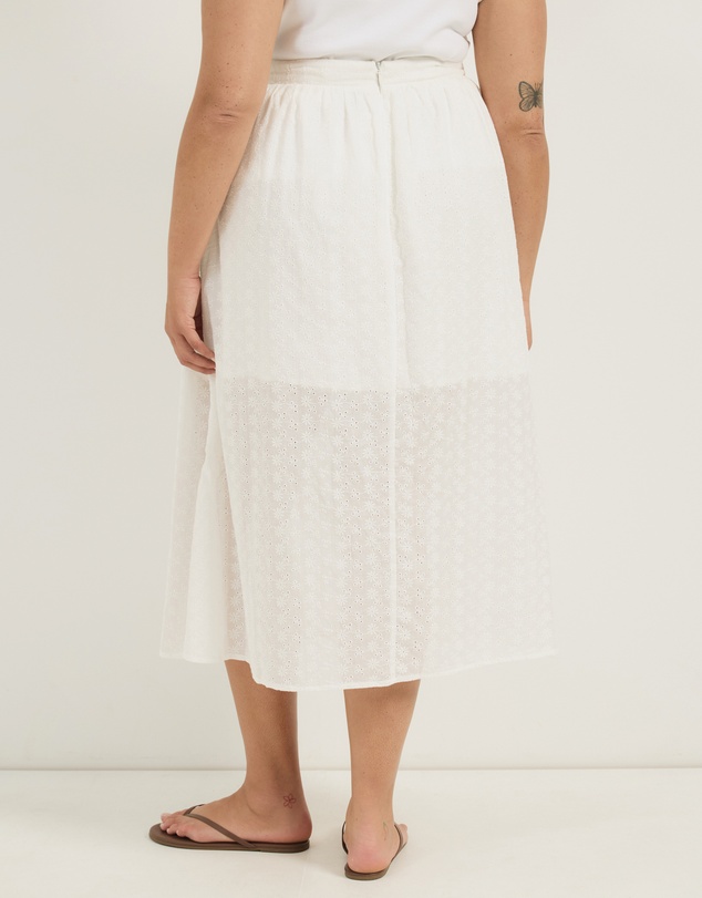 Atmos&Here Curvy - Luci Broderie Long Midi Skirt
