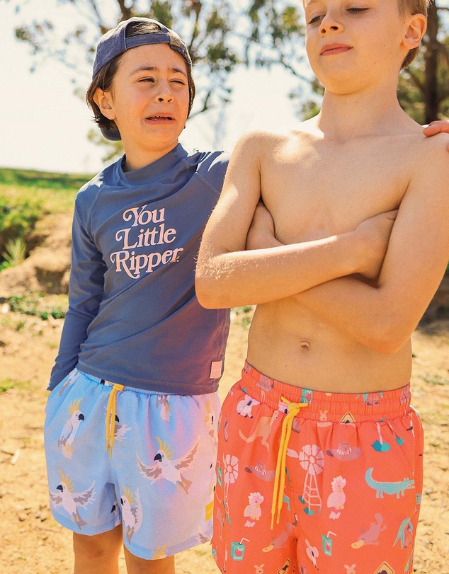 Skwosh - Mr Cocky Boys Eco Swim Shorts in Light Blue