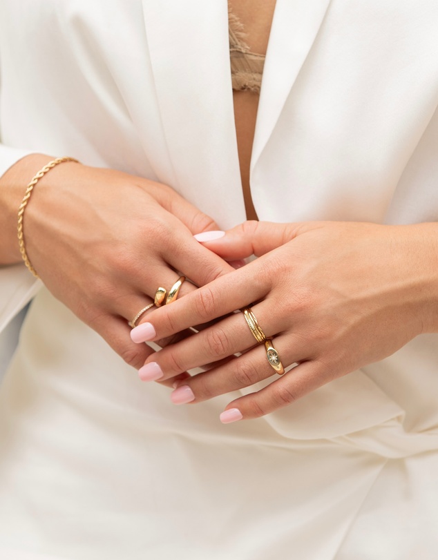 Mestige - Illusion Stackable Ring Set - 18K Gold Plated