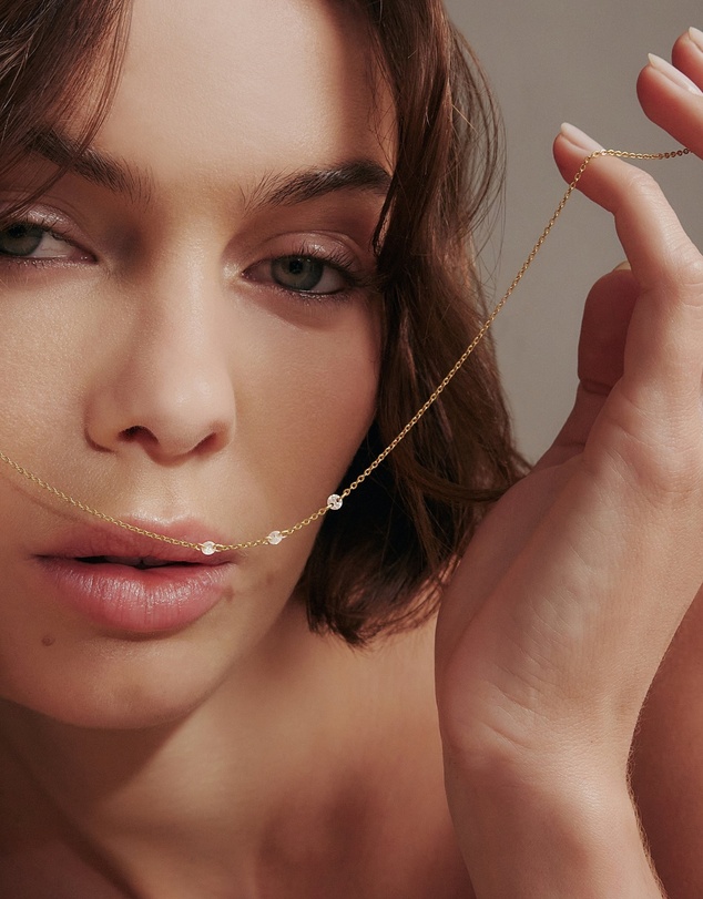SAINT VALENTINE - Floating Stone Necklace - Gold