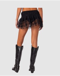 EDIKTED - Sheer Ruffled Mini Skirt