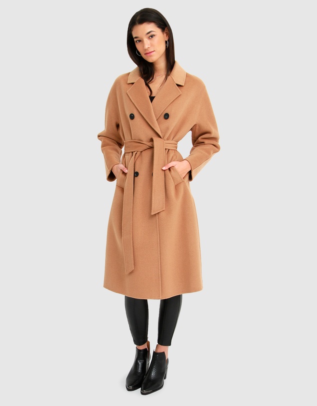 Belle & Bloom - Boss Girl Double-Breasted Lined Wool Coat