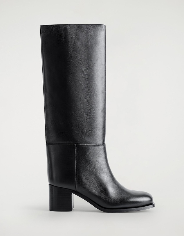 COS - Heeled Leather Knee Boots - Women's