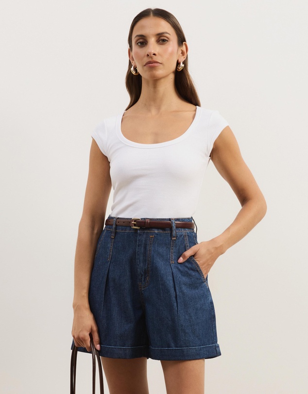 Atmos&Here - Fia Chambray Denim Shorts