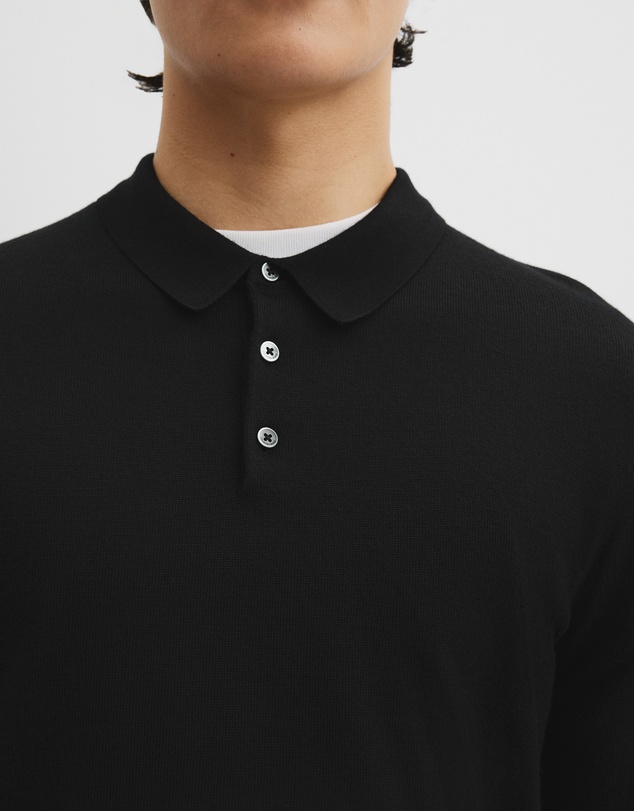 Country Road - Australian Merino Long Sleeve Am Button Polo Knit