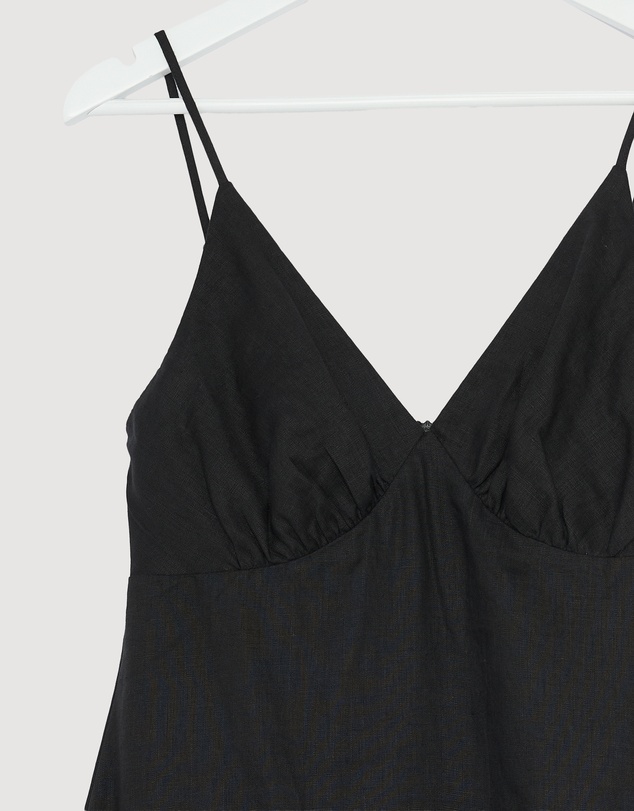 Revibe - Repaired AERE Bree V Neck Linen Maxi Dress - AU 10