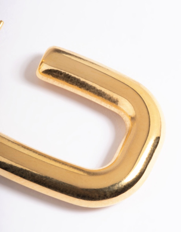 Lovisa - Waterproof Gold Plated Stainless Steel Rounded Square Hoop Earrings