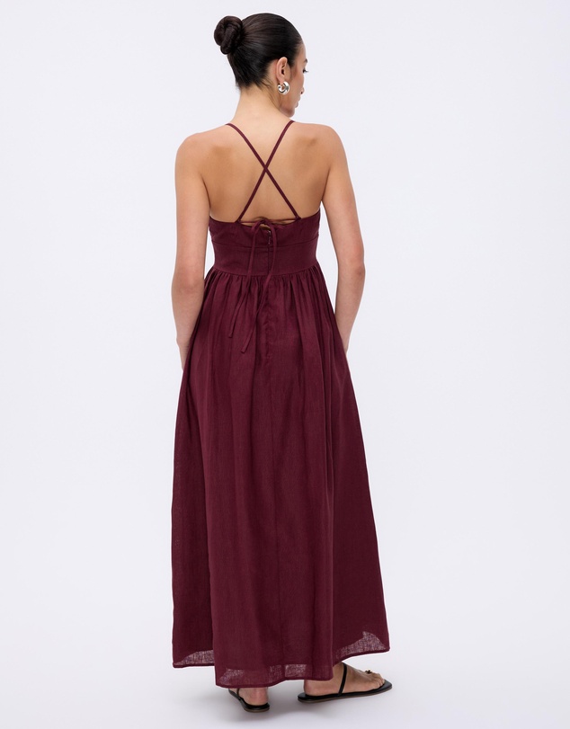 Minima Esenciales - Sage Linen Midi Dress