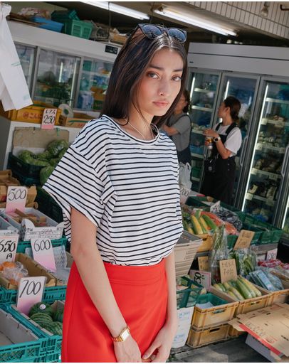 White Dark Blue Stripes