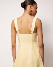 AERE - Haven Linen Beaded Midi Dress