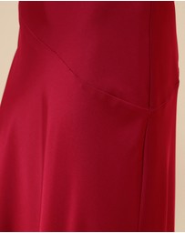 CHANCERY - Hallie Satin One Shoulder Drape Maxi Dress