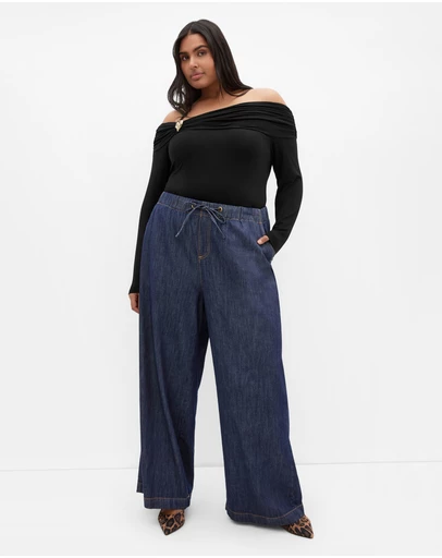 City Chic - Plus size Tia Denim Pant - dark wash