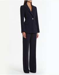 Carla Zampatti - Navy Pinstripe Jacket