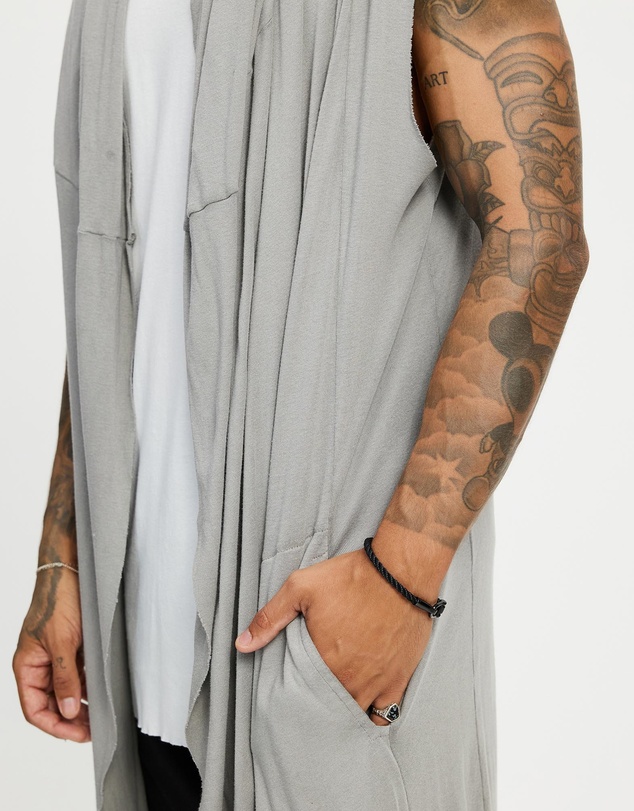 Surrounded By Ghosts - The Natrolite Hooded Rib Knit Sleeveless Cardigan