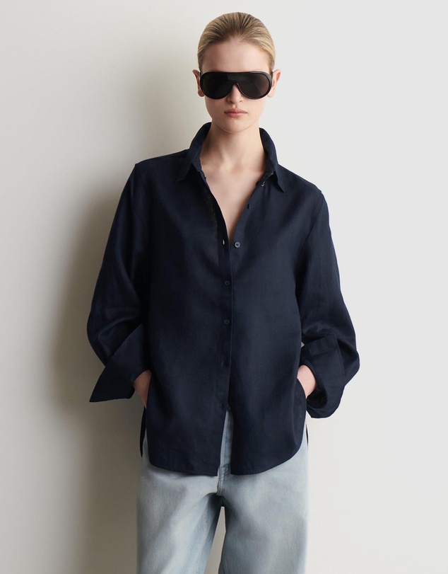 COS - Button-Down Collar Linen Shirt