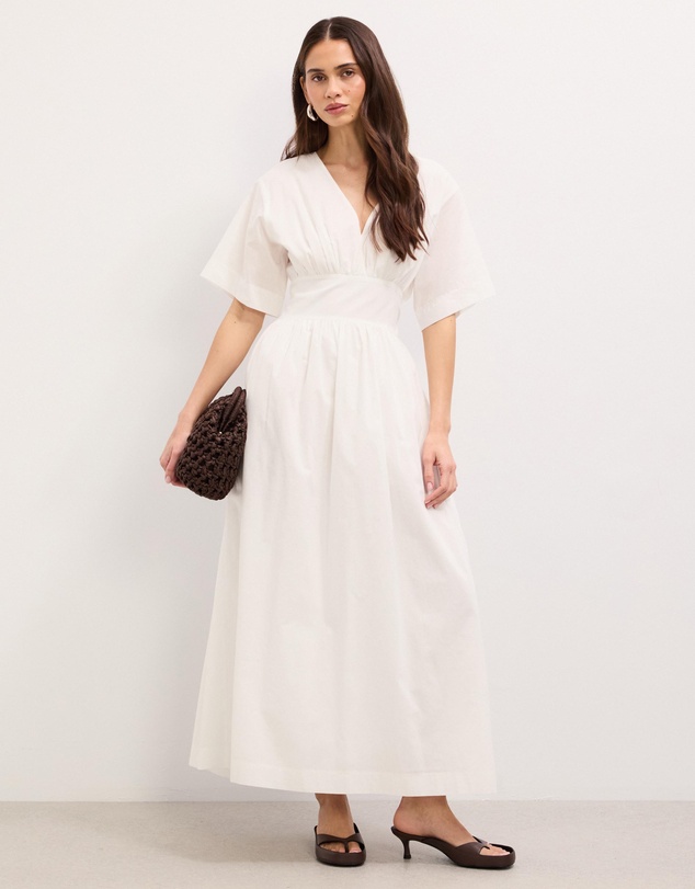 The Fated - Stella V-Neck Waisted Midi Dress