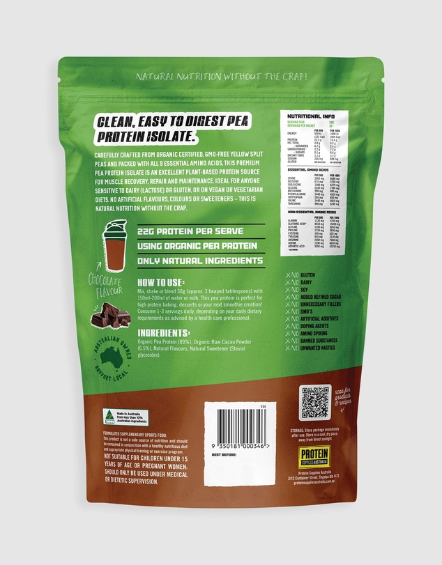 Protein Supplies Australia - Chocolate PeaPro (Raw Pea Protein) - 1kg