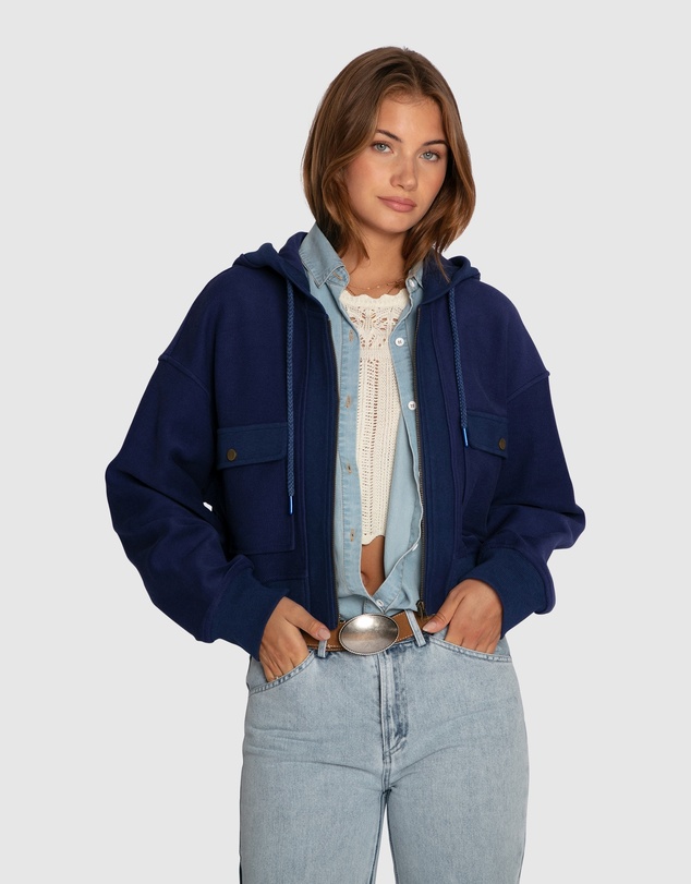 Belle & Bloom - Fireside Cropped Utility Zip Jacket