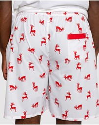 Sant And Abel - Men's Reindeer Red Sleep Shorts