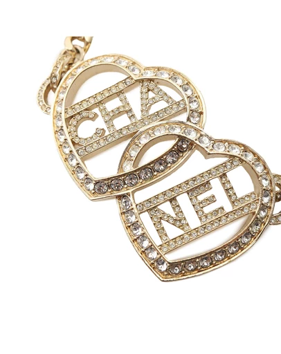 Pre-Loved by Azura Reborn - Pre-Loved Gold Plated Rhinestones Heart Logo Choker Necklace
