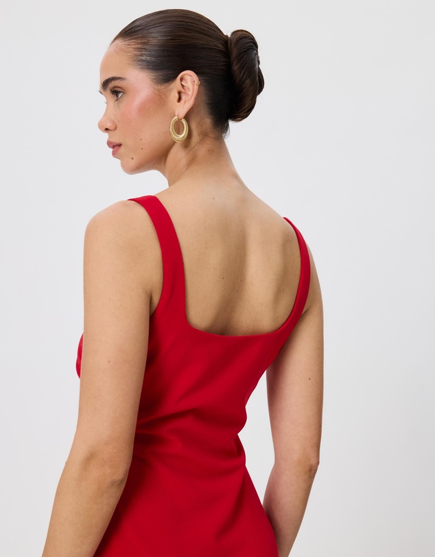 Tussah - Celine Square Neck Midi Dress With Side Ruching